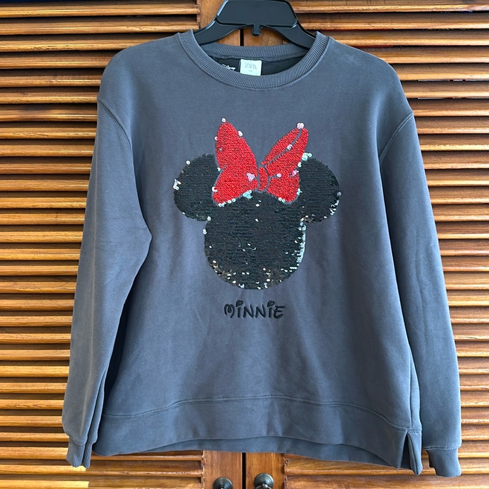 Zara Disney Minnie Mouse sweatshirt with changeable sequins